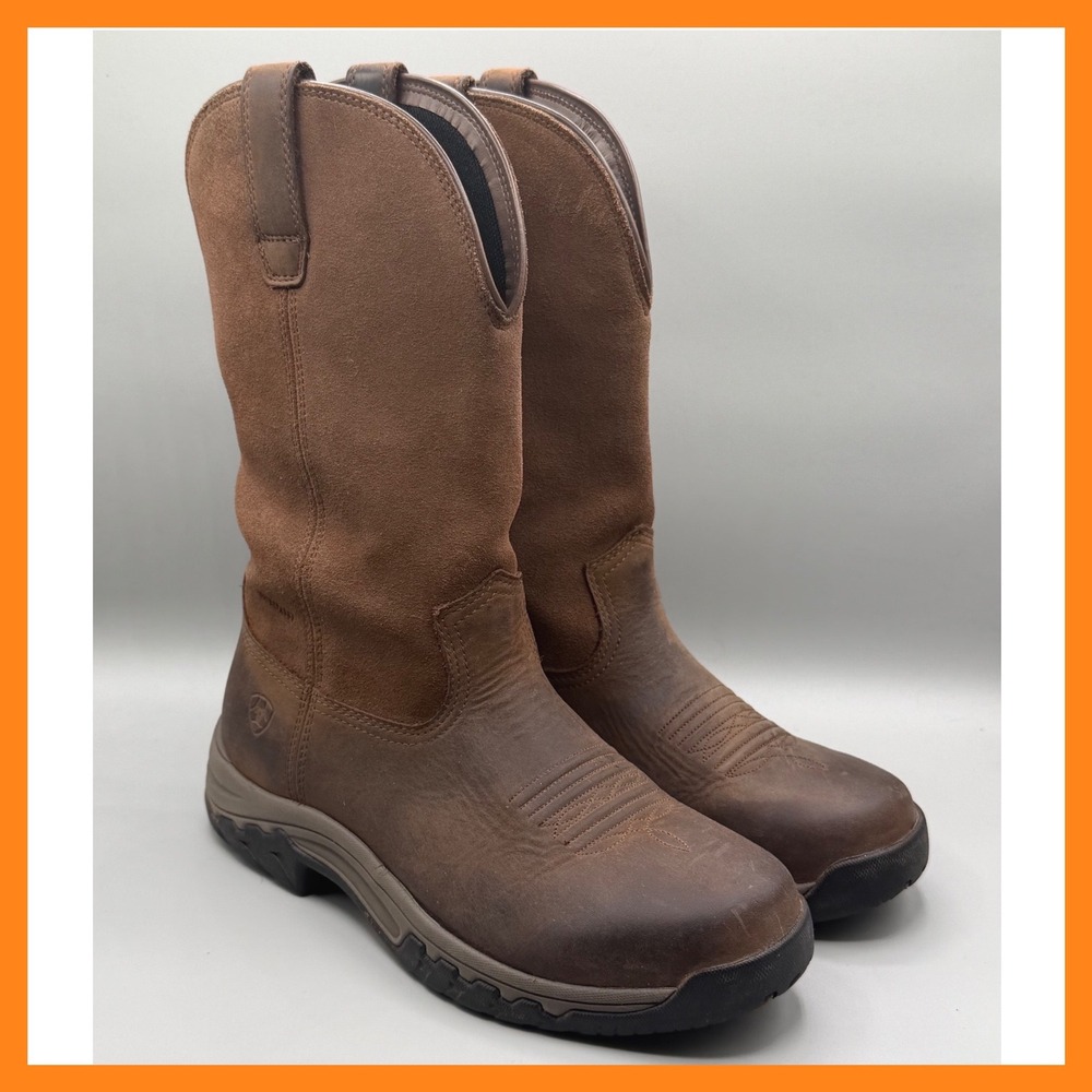 Ariat Womens Terrain Pull-On H2O Waterproof Boots Brown Leather 10011845 Size 8B